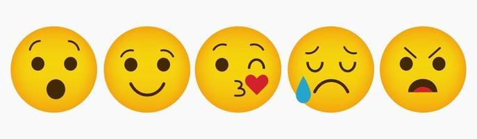 conjunto de colección de diseño de reacción de emoticonos vector