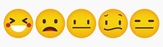 colección de diseño de emoticonos de reacción plana vector