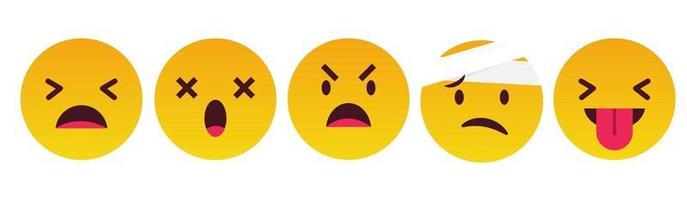 Emoticon Reaction, Cry, Angry, Hurt, Nagging - Vector