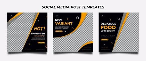 Food Menu Promotion templates. Sale and Discount background. Suitable for social media post and web internet ads. vector