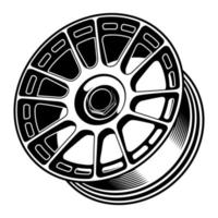 Ilustración de rueda de coche para diseño conceptual.