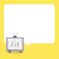 Cute TV with Speech Bubbles vector