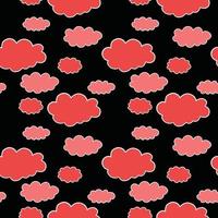 Vector seamless texture background pattern. Hand drawn, black, red, white colors.