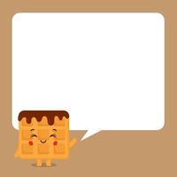Cute Waffle with Speech Bubbles vector