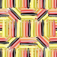 Vector seamless texture background pattern. Hand drawn, yellow, red, orange, black, white colors.