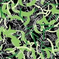 Vector seamless texture background pattern. Hand drawn, green, black, white colors.