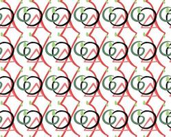 Vector texture background, seamless pattern. Hand drawn, red, green, black, white colors.