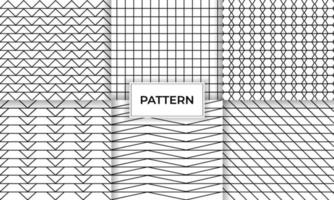 conjunto geométrico de patrón de línea abstracta en blanco y negro vector