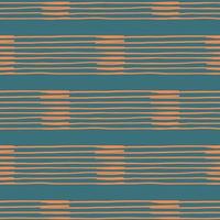 Vector seamless texture background pattern. Hand drawn, blue, orange colors.
