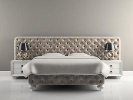 Interior of a modern design luxury bedroom in 3D rendering photo