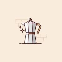 Ilustración de mokapot en estilo plano vector