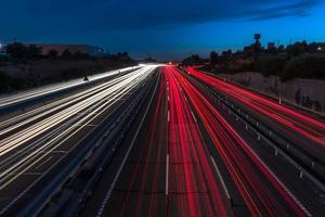 Light trails on the highway photo