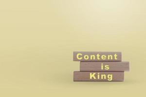 Content is king on wooden board with copy space background photo