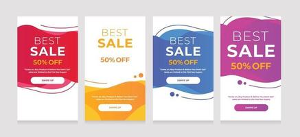 Modern Mobile Dynamic Fluid for Best sale banners. Sale banner template design