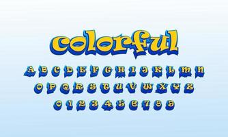 text effect colorful font alphabet