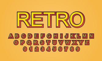 text effect retro font alphabet vector