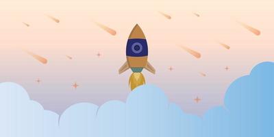 Rocket background template vector