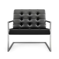 Black modern armchair isolated on a white background in 3D rendering photo