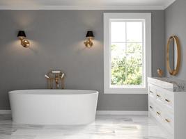 A classic style of an interior bathroom in 3D rendering