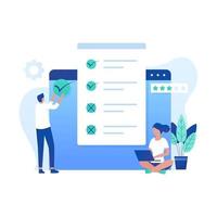 concepto de diseño plano de encuesta en línea vector