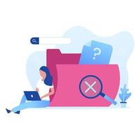 Data search not found  illustration vector concept