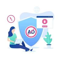 Ad blocking software vector concept