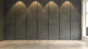 Interior minimalista negro de una casa moderna en representación 3d