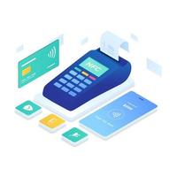 NFC Payment vector isometric style