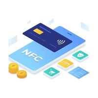 NFC Payment illustration isometric style vector