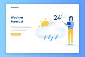 Flat design concept of weather forecast concept vector