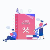 User manual book flat vector concept