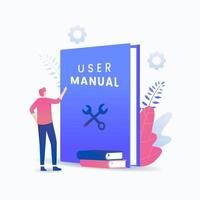 User manual book vector concept