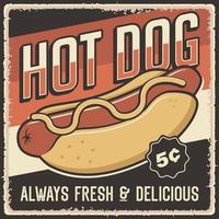 Retro Vintage Hot Dog Poster vector