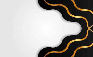 Abstract Black Wave Background With Line Gold vector