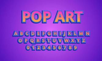 text effect pop art font alphabet vector