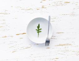 Green leaf and fork photo