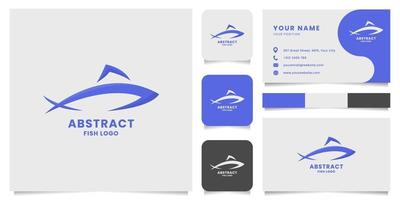 Simple and Minimalist Abstract Fish Logo with Business Card Template vector