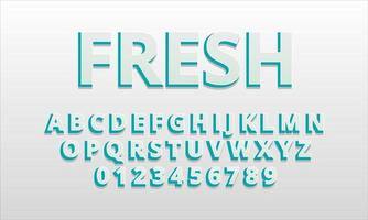 text effect fresh font alphabet vector