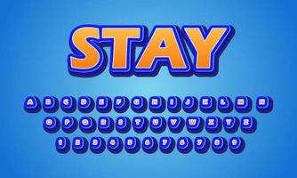 text effect stay font alphabet vector