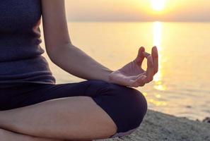 Close-up of a person in meditation photo