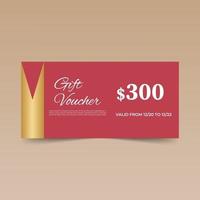 Red Gift Voucher Design Template vector