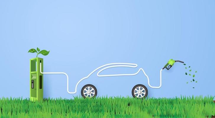 concept of environmentally friendly eco car. paper art and craft style.