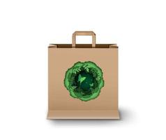 concept of ecology and environment on paper shopping bag, Paper cut style.