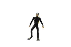 A miniature scuba diver isolated on a white background photo
