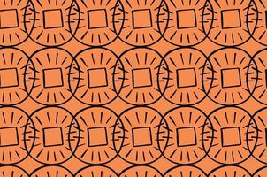 Vector texture background, seamless pattern. Hand drawn, black, orange colors.