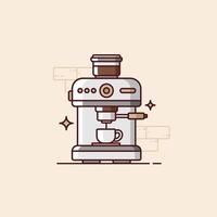 Illustration of coffee machine isolated in flat style vector