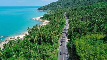 Aerial view of road in Thailand photo