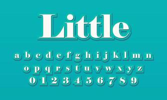 text effect little font alphabet vector