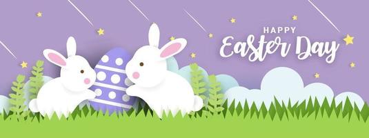 Happy Easter day sale banner vector