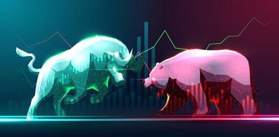 Concept art of Bullish and Bearish in stock Market or forex trading vector